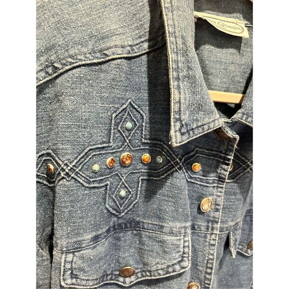 Vintage Saint Germain denim jacket with stones - Picture 4 of 12